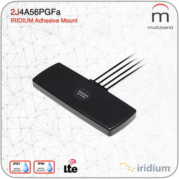 2J4A56PGFA CELLULAR LTE MIMO IRIDIUM AND GNSS ADHESIVE MOUNT ANTENNA - www.multiband-antennas.com