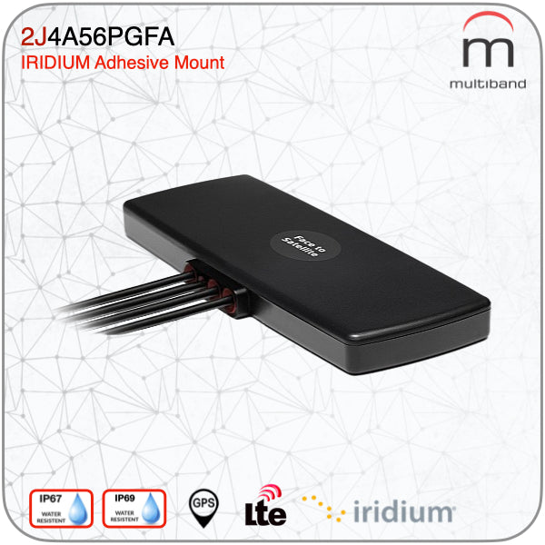 2J4A56PGFA CELLULAR LTE MIMO IRIDIUM AND GNSS ADHESIVE MOUNT ANTENNA - www.multiband-antennas.com