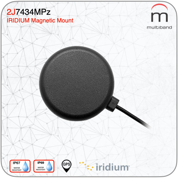 2J7434MPz GNSS and Iridium Magnetic Mount Antenna - www.multiband-antennas.com