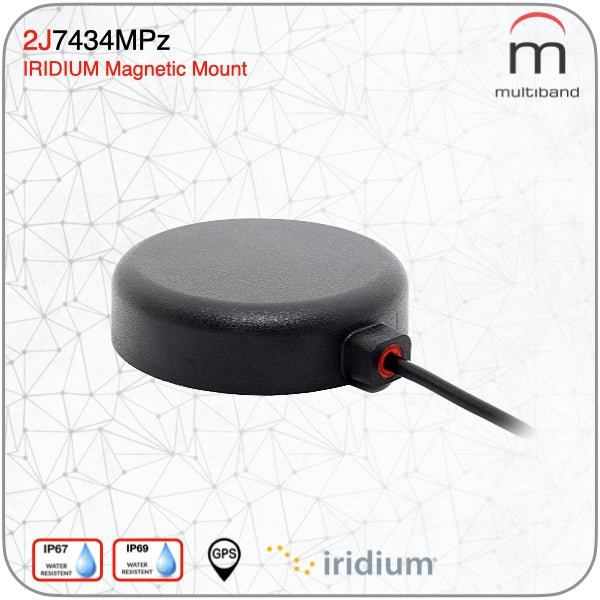 2J7434MPz GNSS and Iridium Magnetic Mount Antenna - www.multiband-antennas.com
