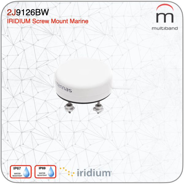 2J9126BW Iridium Certified Screw Mount Waterproof Marine Antenna - www.multiband-antennas.com