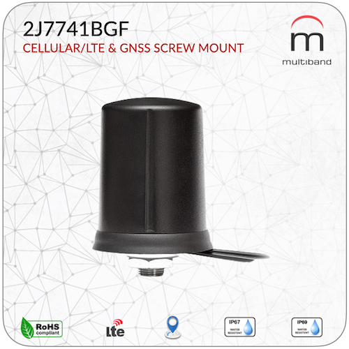 2J7741BGF CELLULAR/LTE & GNSS SCREW MOUNT - www.multiband-antennas.com