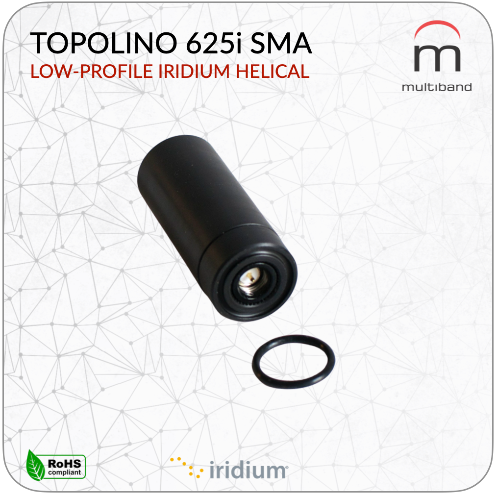 Topolino 625i SMA Low Profile Iridium Helical - www.multiband-antennas.com